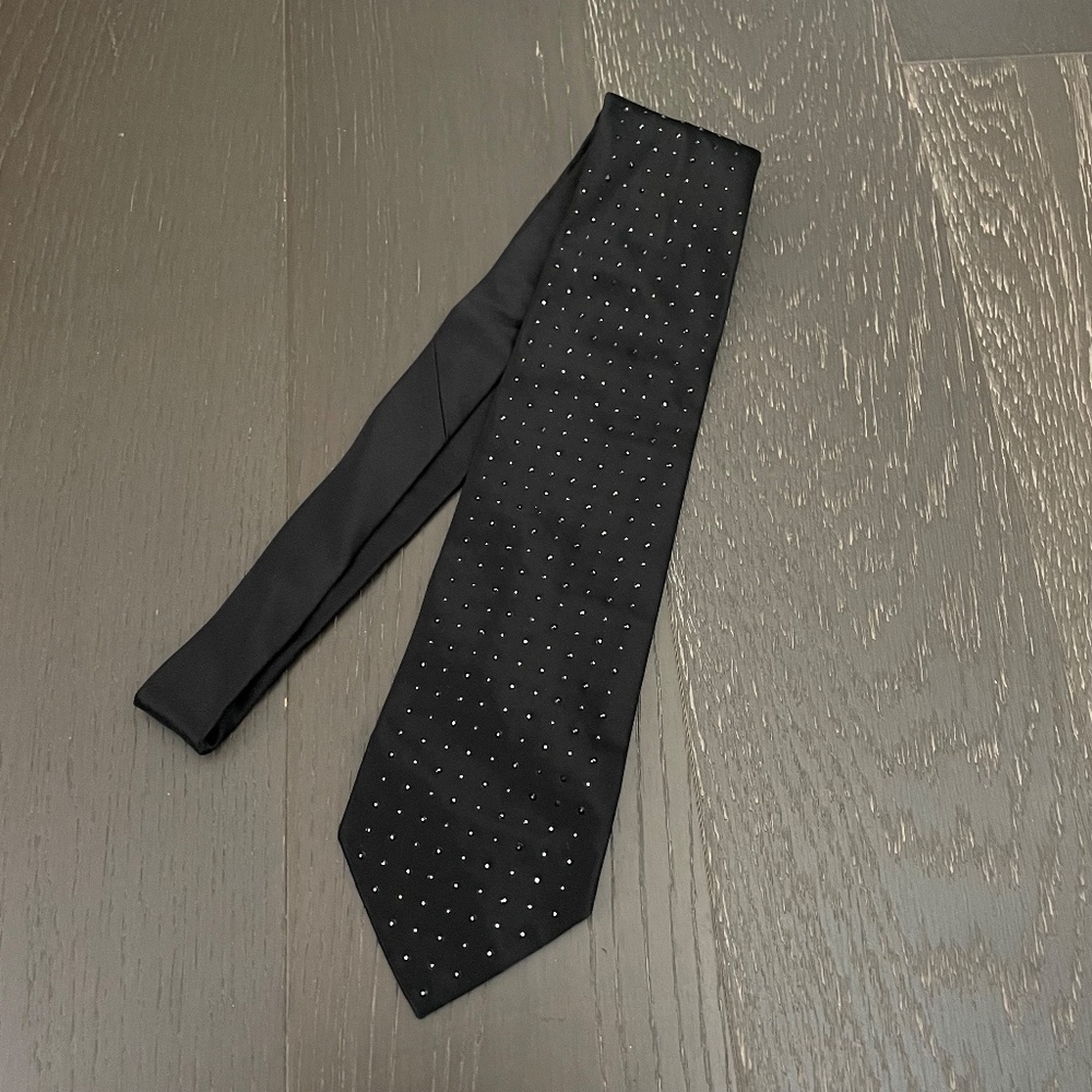 Stefano Ricci Luxury Collection Black Embellished Black Crystal Silk Tie
